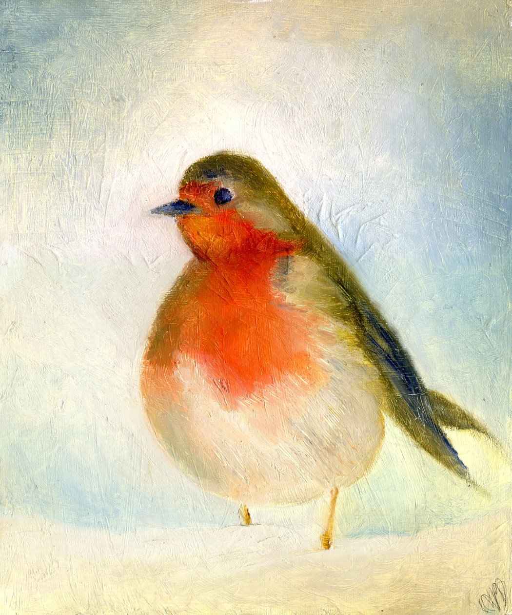 Wintry, 2011, (olje på lerretstavle) av Nancy Moniz Charalambous