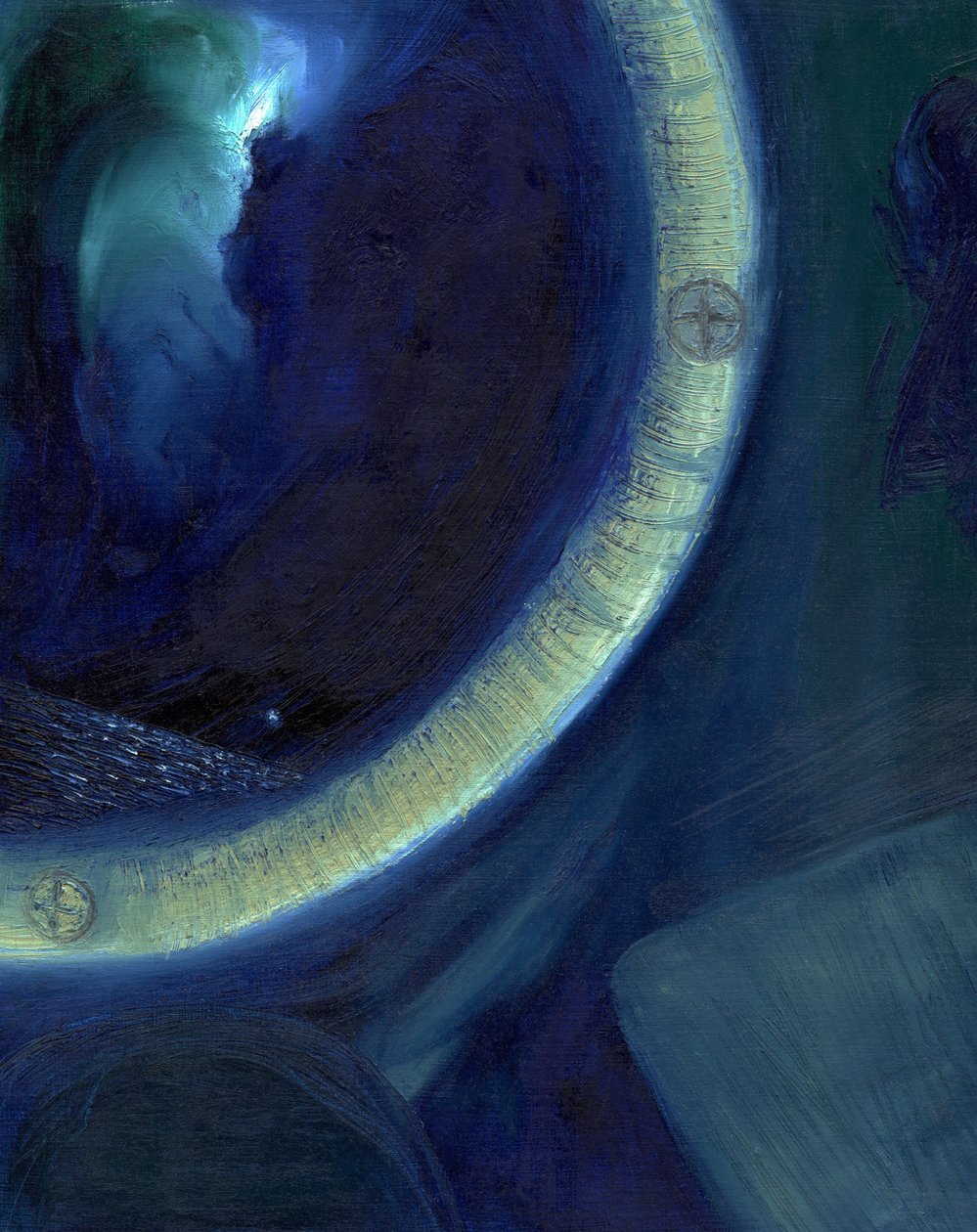 The Upper Berth, 2015, (olje på kort) av Nancy Moniz Charalambous