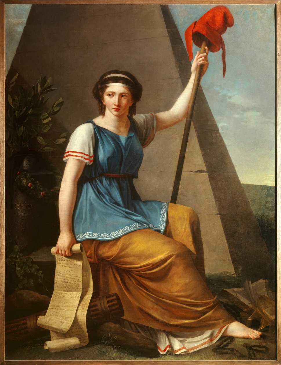 Liberte Allegorie de la Liberte som en kvinne med en frygisk hatt. Maleri av Nanine Vallain (aktiv mellom 1785-1810) 1794 Søn. 1,28 x 0,97 m av Nanine Vallain
