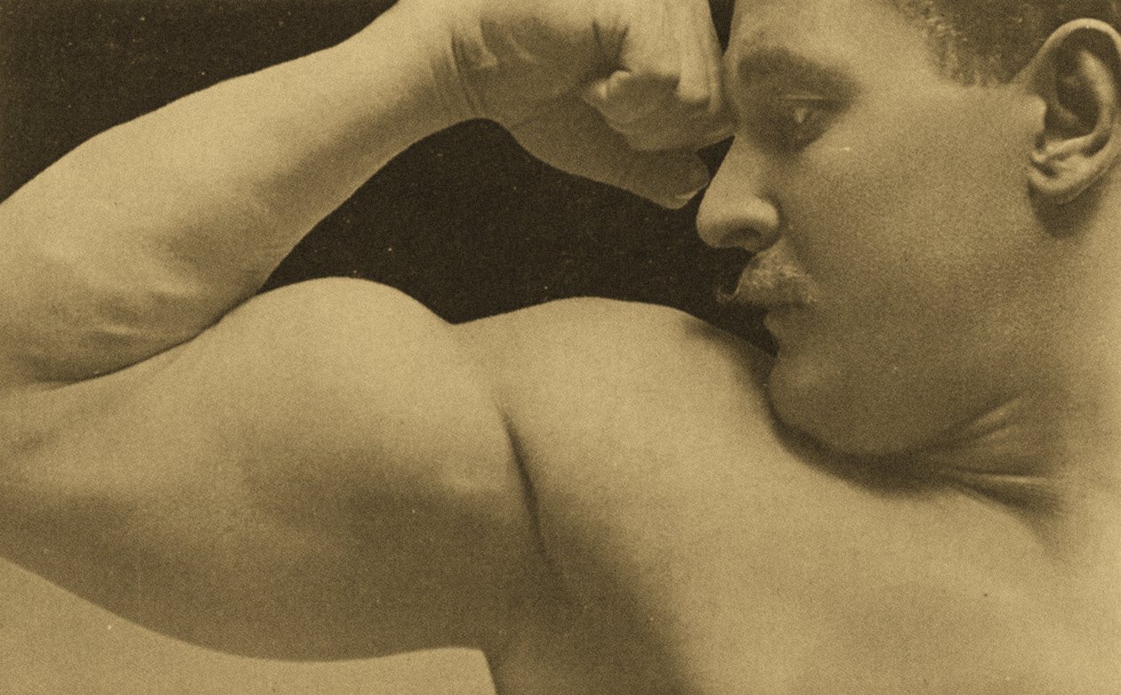 Eugen Sandow, i klassisk gammel gresk-romersk positur, ca. 1894 av Napoleon Sarony