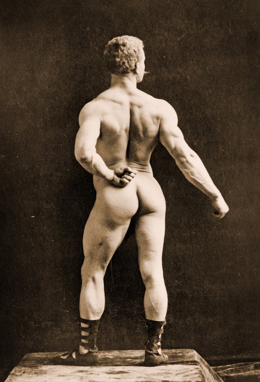 Eugen Sandow, i klassisk gammel gresk-romersk positur, ca. 1893 av Napoleon Sarony