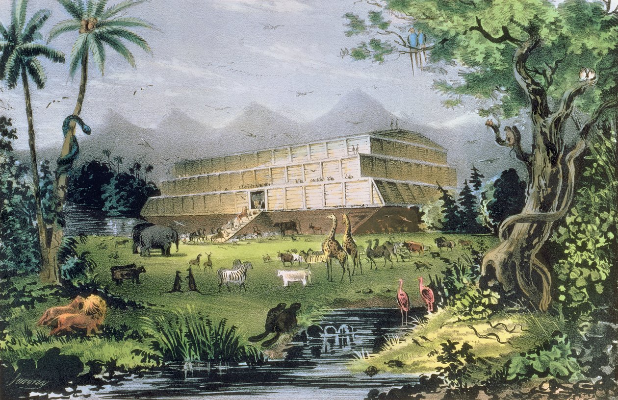 Noahs Ark, pub. av Currier og Ives, New York, av Napoleon Sarony
