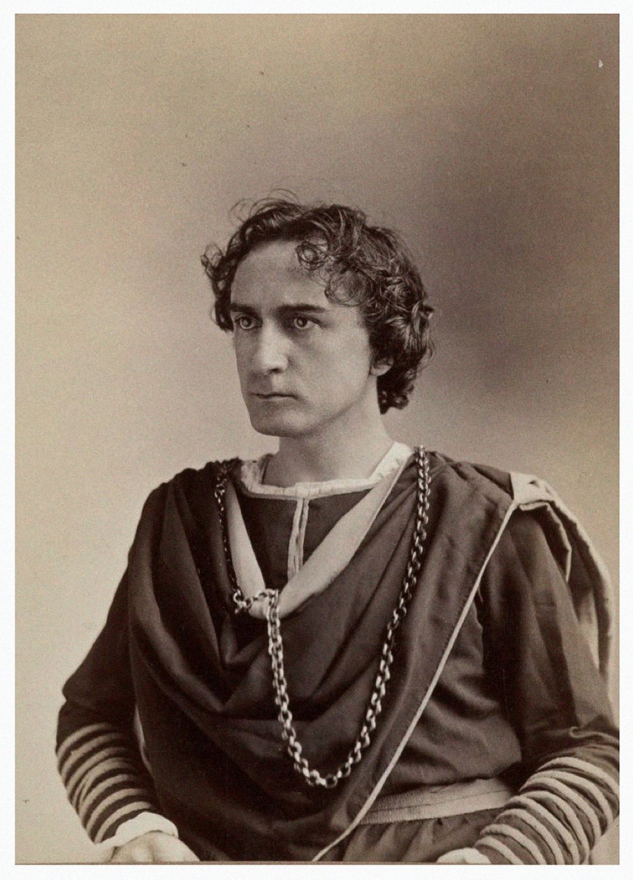 Portrett av Edwin Booth som Hamlet, ca. 1870 av Napoleon Sarony