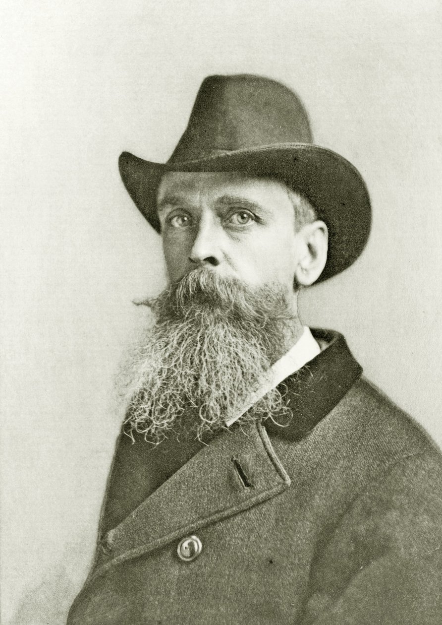 Portrett av Thomas Moran, ca. 1890 (svart-hvitt-foto) av Napoleon Sarony