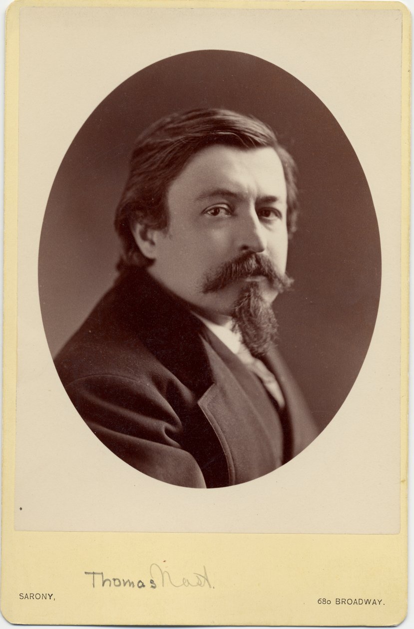 Thomas Nast (1840-1902), amerikansk tegneserieskaper (albumfoto) av Napoleon Sarony