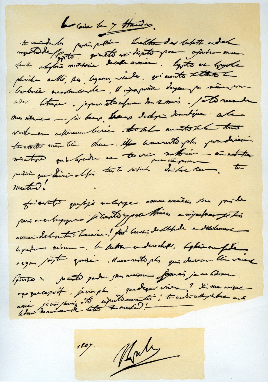 Brev fra Napoleon Bonaparte til broren Joseph, 25. juli 1798. av Napoleon Bonaparte I
