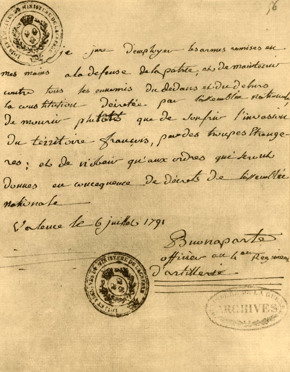 Napoleons konstitusjonelle ed, 6. juli 1791, 1921. av Napoleon Bonaparte I