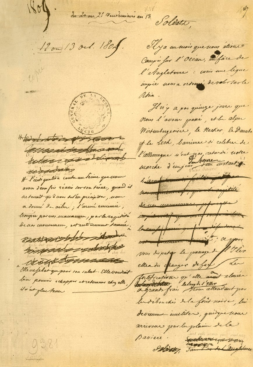 Erklæring til hæren, 13. oktober 1805, 1921. av Napoleon Bonaparte I