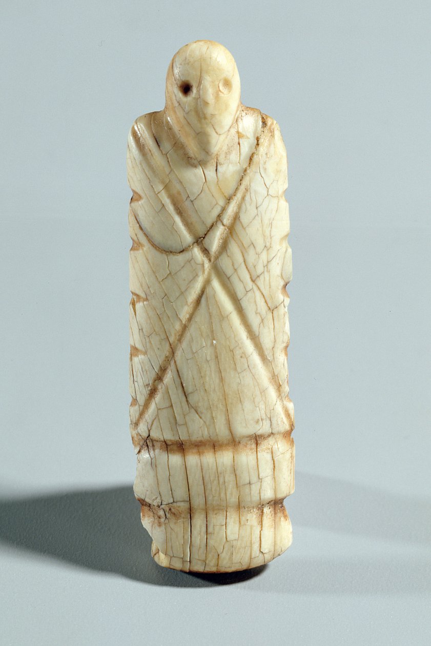 Figur av en skjeggete mann (elefant elfenben) av Naqada I Period Egyptian