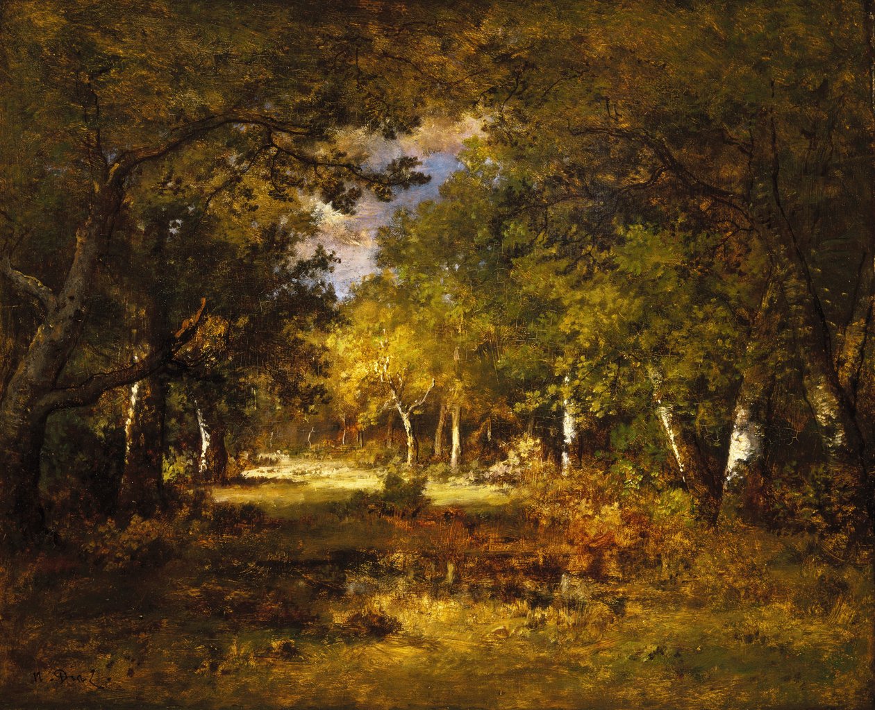 Skogscene av Narcisse Virgile Diaz la de Peña
