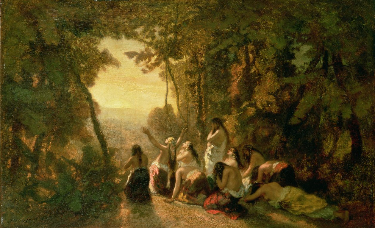 Gråten til Jeftas datter, 1846 av Narcisse Virgile Diaz de la Peña