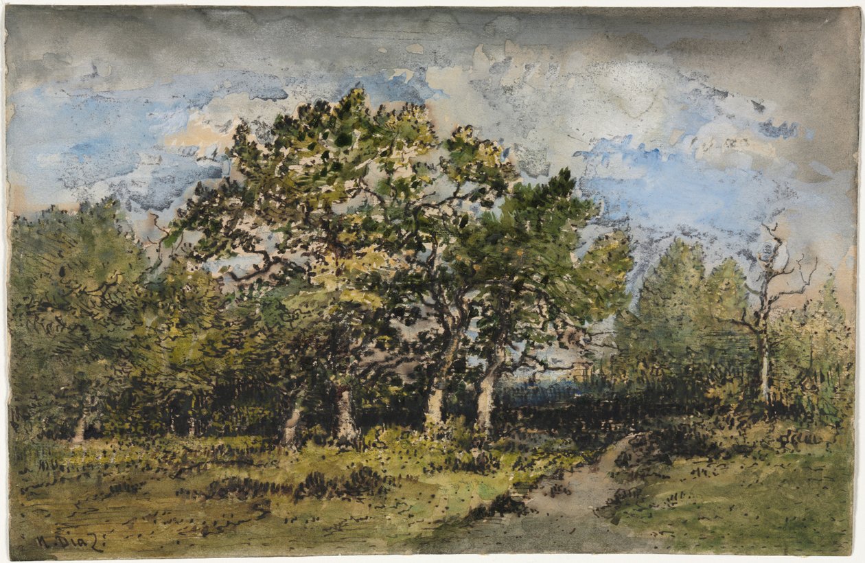 Landskap, ca. 1860. av Narcisse Diaz de la Pena