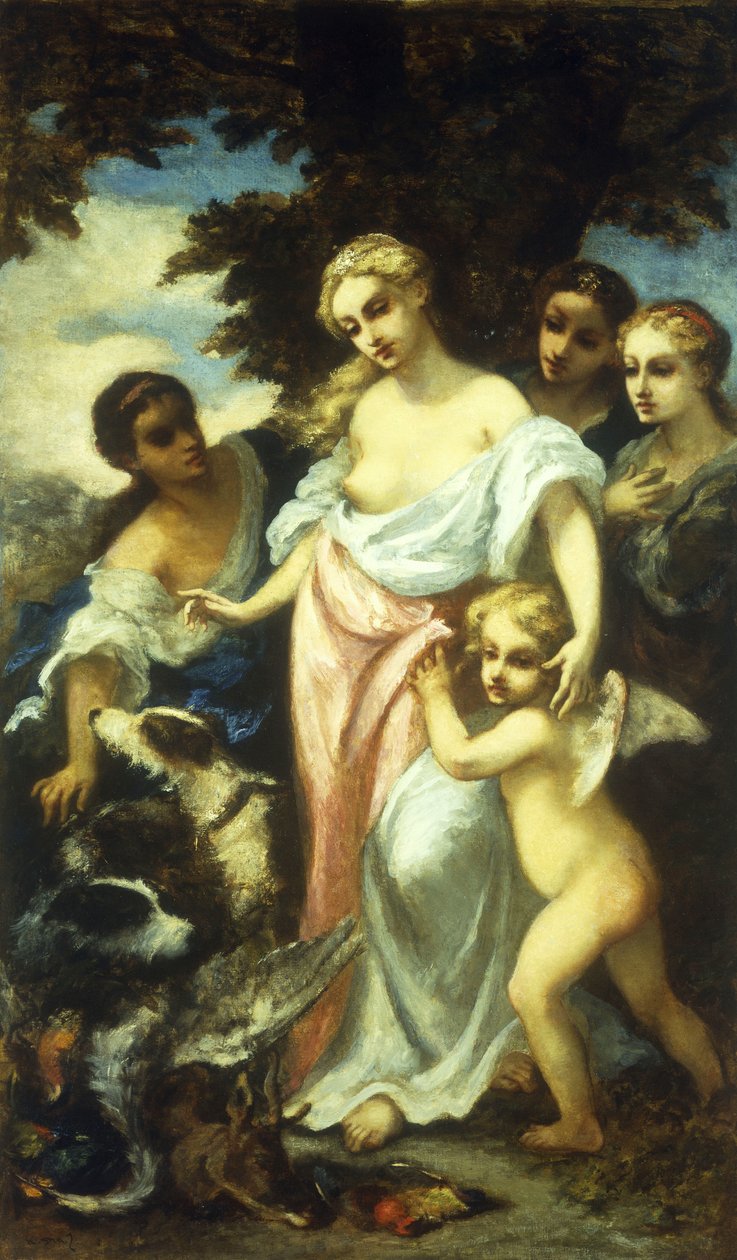 Diana etter jakten av Narcisse Virgile Diaz de la Peña