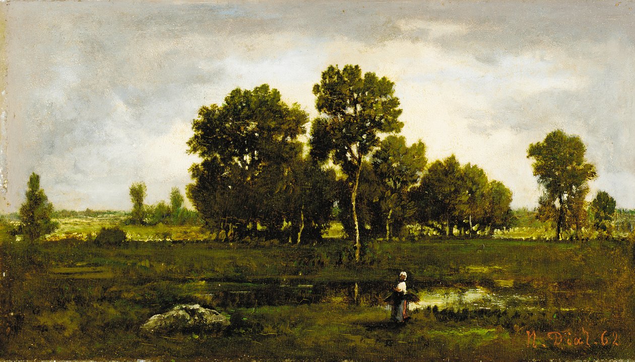 Fagotière nær huggormdammen, 1862 av Narcisse Virgile Diaz de la Peña