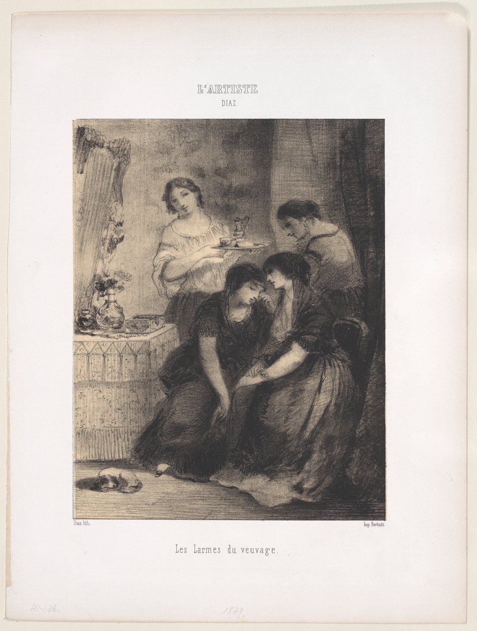 Enkeskapets tårer, 1830-76., 1830-76. av Narcisse Virgile Diaz de la Peña