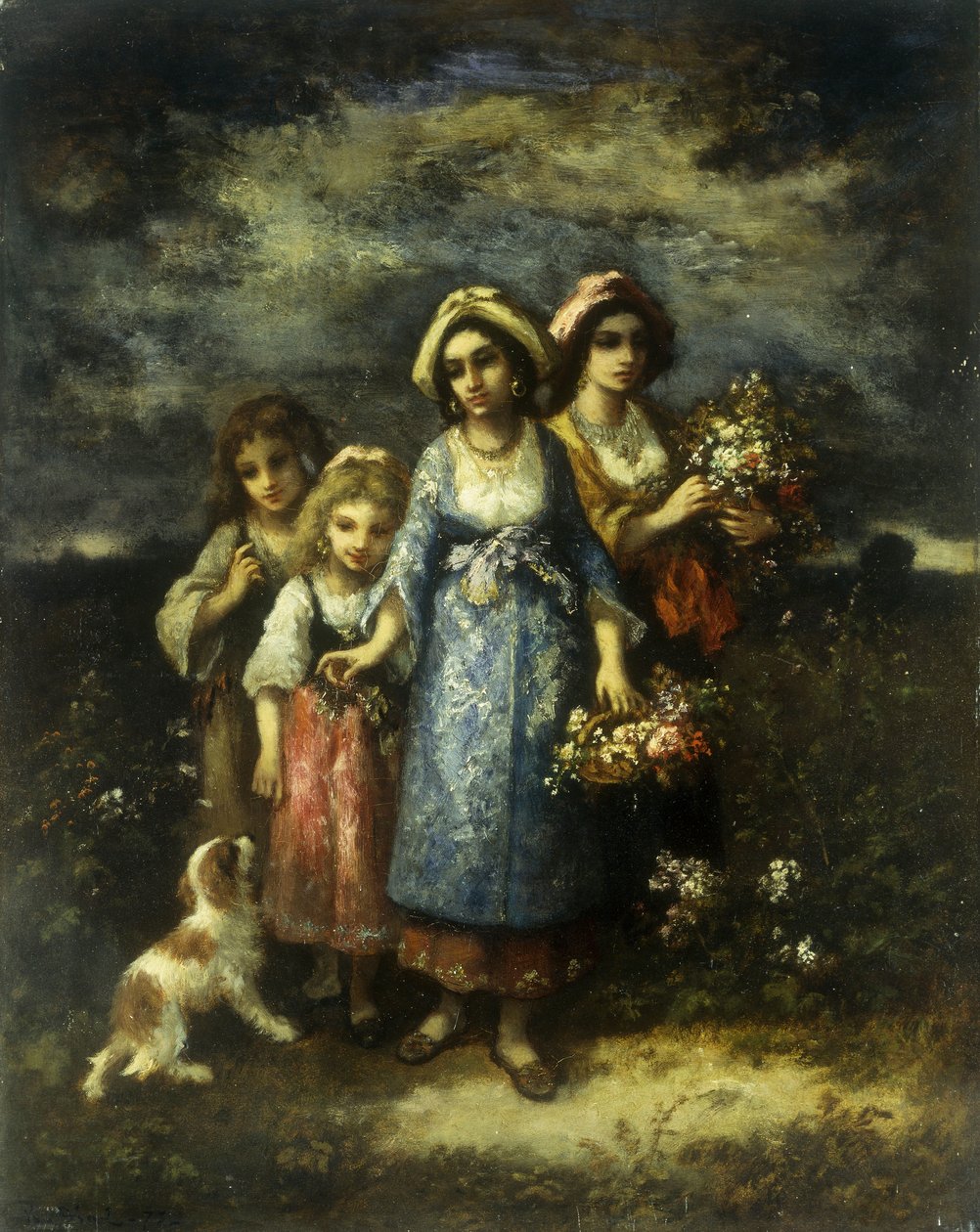 Blomstersamlerne, 1873 av Narcisse Virgile Diaz de la Peña