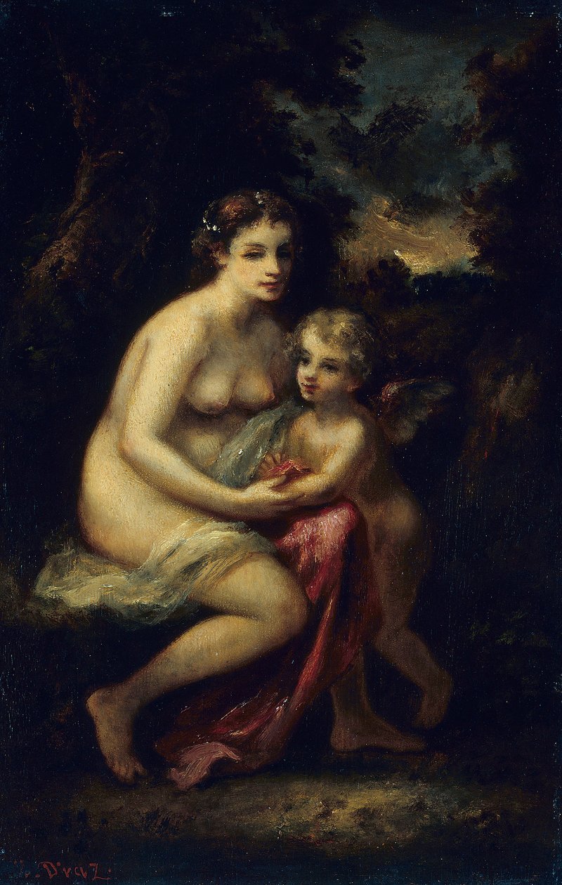 Utdanning av Cupido av Narcisse Virgile Diaz de la Peña