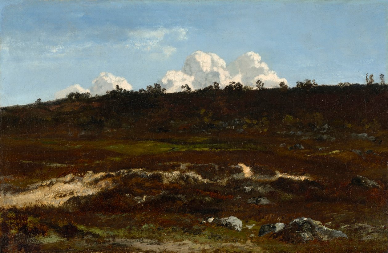 Hedensk. Hellende terreng ved Apremont med sandfure av Narcisse Virgilio Diaz de la Peña