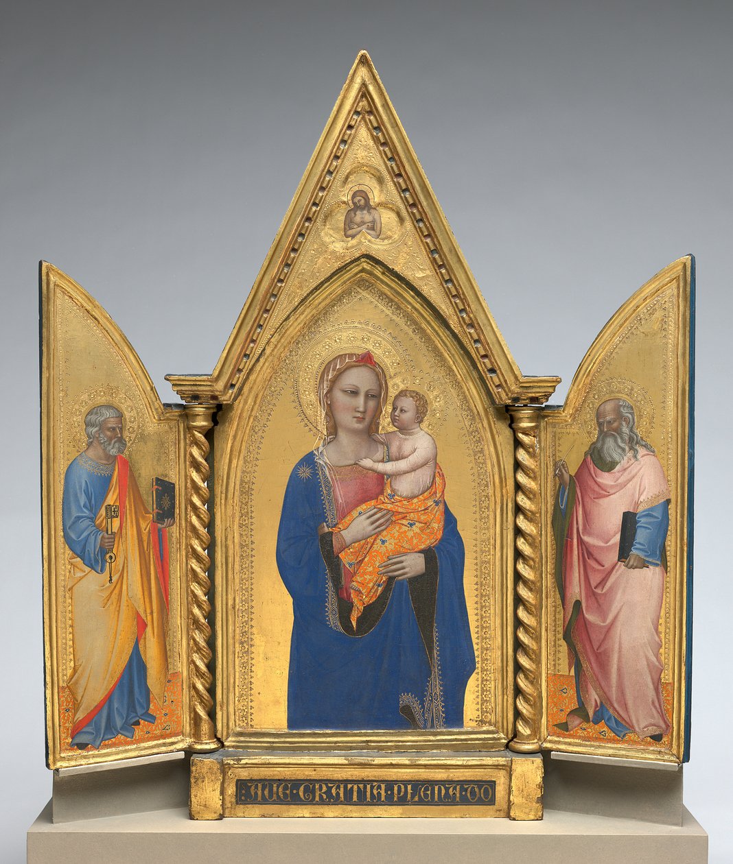Madonna og barn med Saint Peter og Saint John the Evangelist, ca. 1360 (tempera på panel) av Nardo di Cione