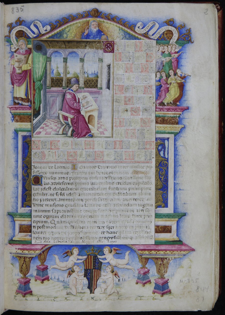 Portrett av Johannes Tinctoris Fra Opus musices Joannis Tinctoris, 1483 av Nardo Rapicano