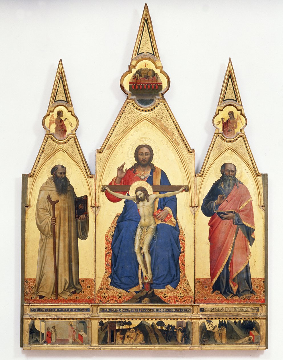 Den hellige treenighet med St. Romuald og St. Andrew, 1365 (tempera på panel) av Nardo di Cione Orcagna