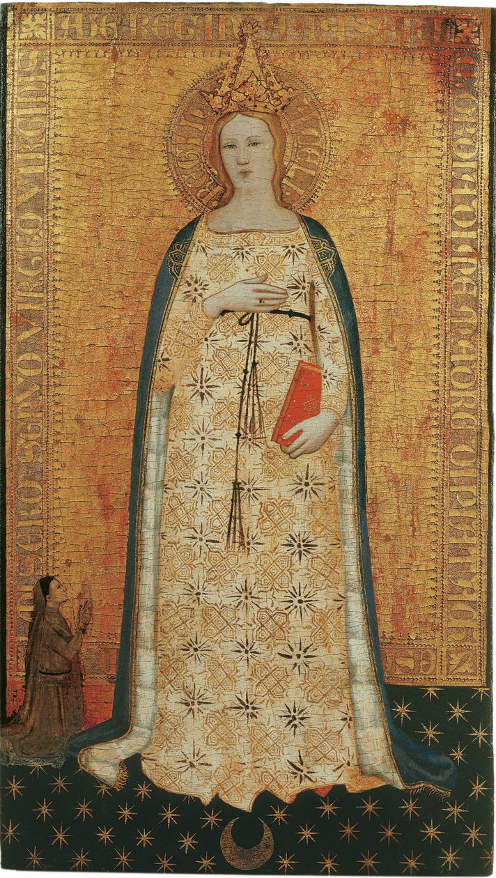 Vierge parturiente, Jomfruen paritura - Madonna del Parto (Madonna av fødsel) - Nardo di Cione (aktiv ca 1346-1365). Tempera på panel av Nardo di Cione Orcagna