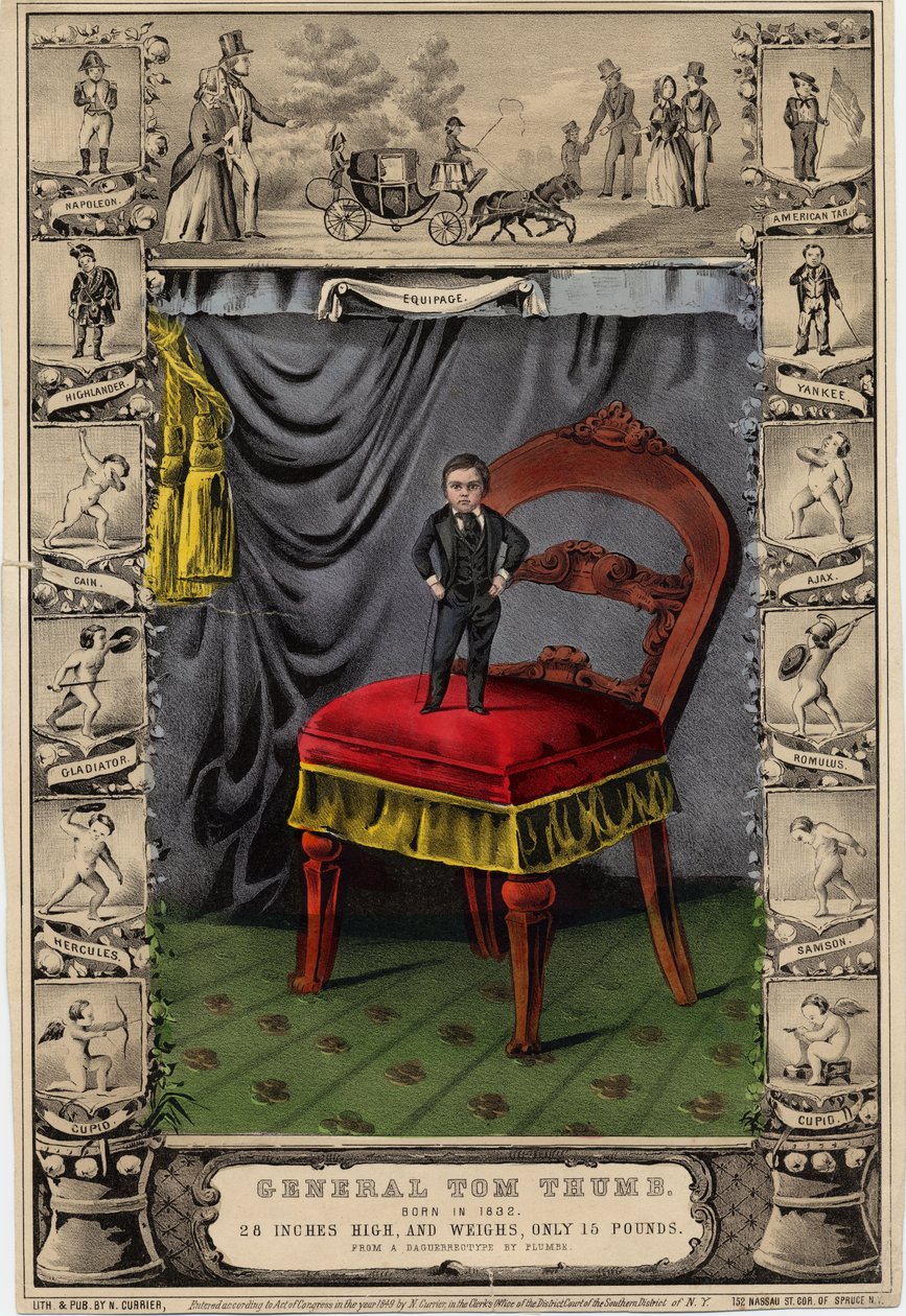 General Tom Thumb, utgitt av N. Currier, New York, fra en daguerrotype av Plumbe, 1849 av Nathaniel Currier
