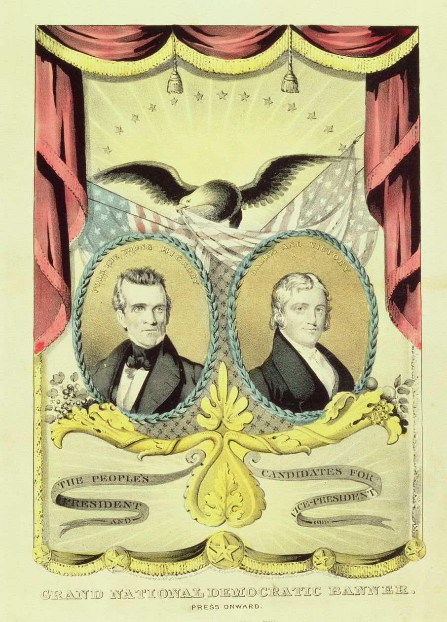 Grand National Democratic Campaign-plakat, 1844 av Nathaniel Currier