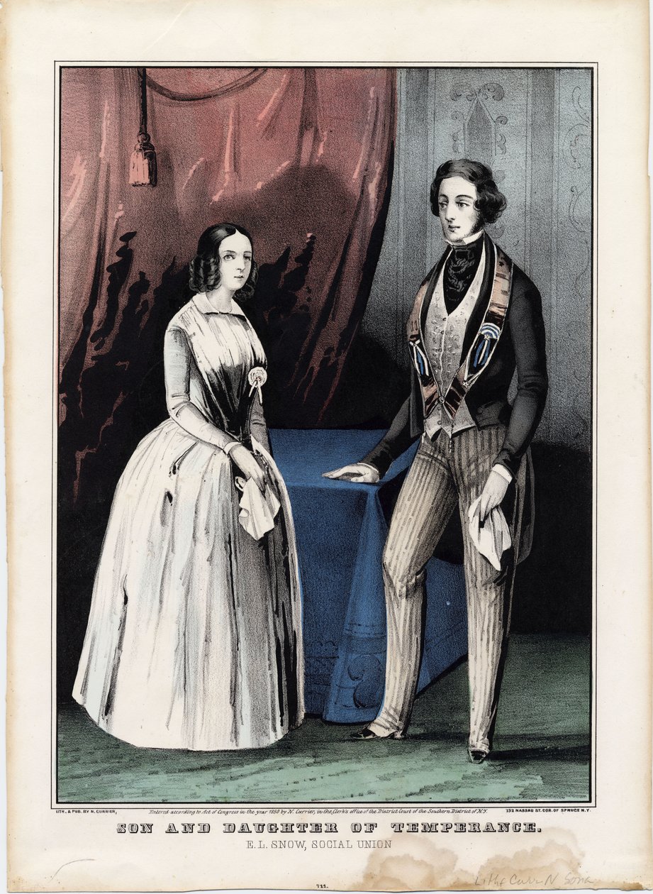 Sønn og datter av måtehold: EL Snow, Social Union, 1850 av Nathaniel Currier