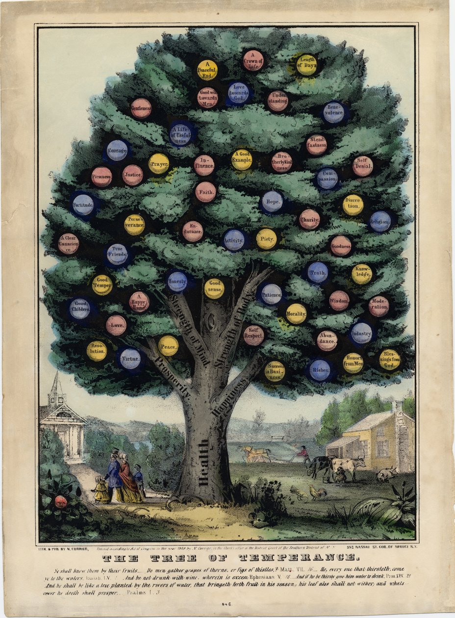 The Tree of Temperance, utgitt av N. Currier, New York, 1849 av Nathaniel Currier