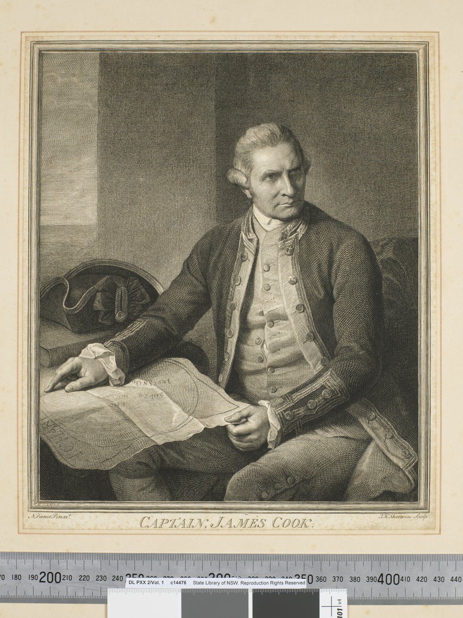 I. Kaptein James Cook, gravert av J. K. Sherwin (1751–90), ca. 1773–84 (gravering) av Nathaniel (after) Dance Holland