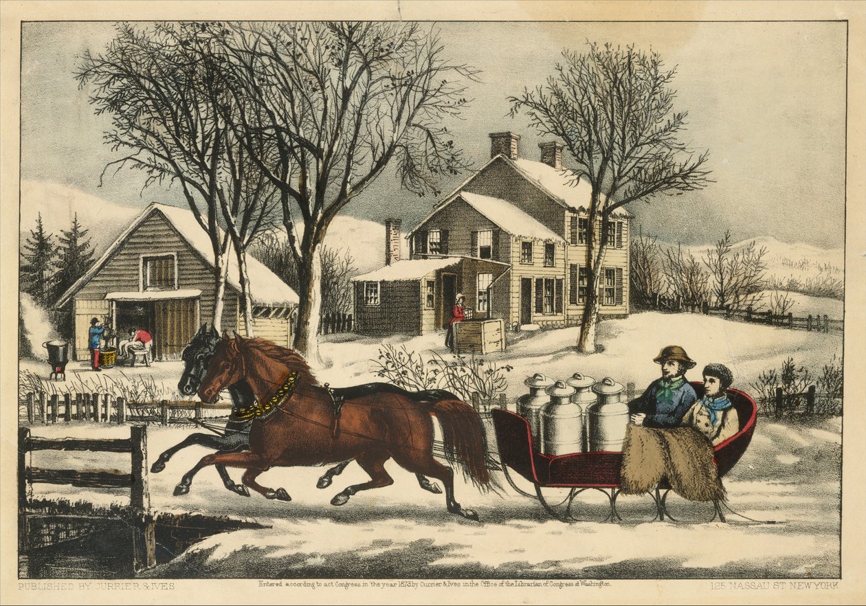 Winter Morning in the Country, 1873., 1873. Skapere: Nathaniel Currier, James Merritt Ives, Currier og Ives. av Currier and Ives