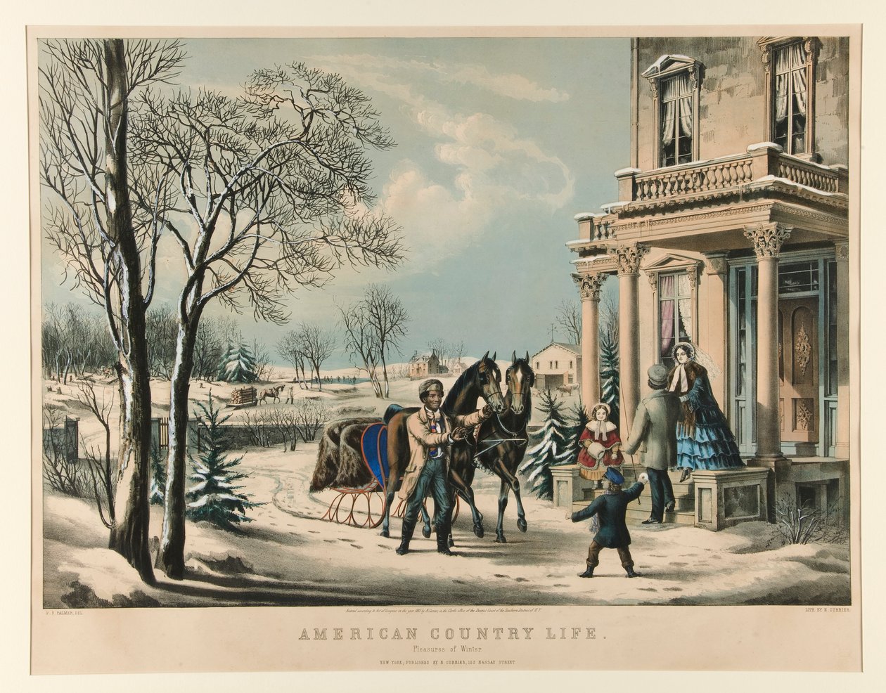 American Country Life./ Pleasures of Winter av Nathaniel Currier