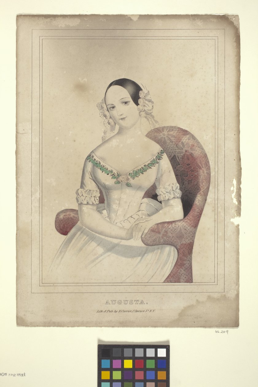 Augusta (håndfarget litografi) av Nathaniel Currier