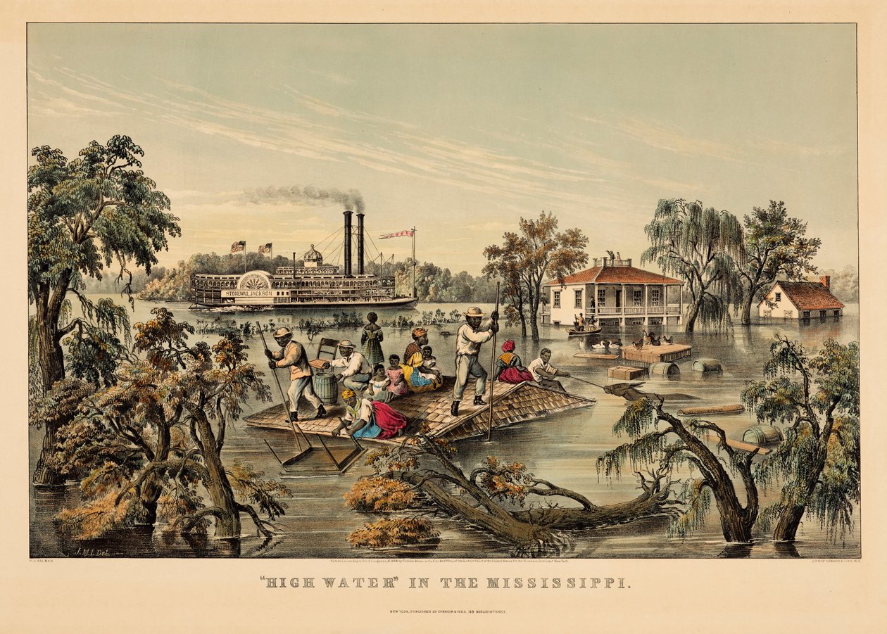 «Høy vannstand» i Mississippi av Nathaniel Currier