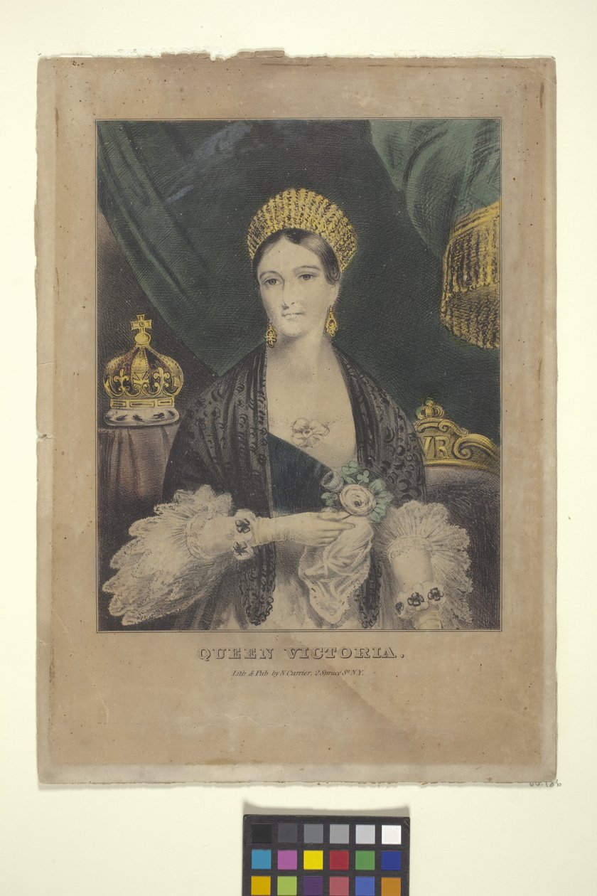 Dronning Victoria (håndfarget litografi) av Nathaniel Currier