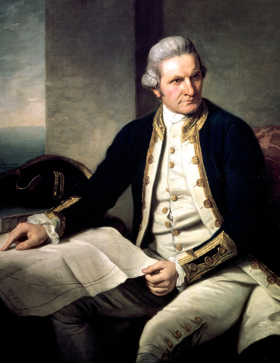 James Cook , engelsk oppdagelsesreisende, navigatør og hydrograf, 1775-1776 av Nathaniel Dance Holland