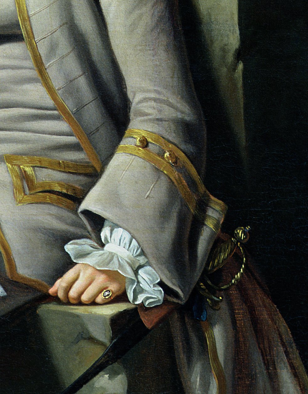 James Grant av Grant, John Mytton, den ærede Thomas Robinson og Thomas Wynne, detalj av 162478 olje på lerret ca. 1760 av Nathaniel Dance Holland