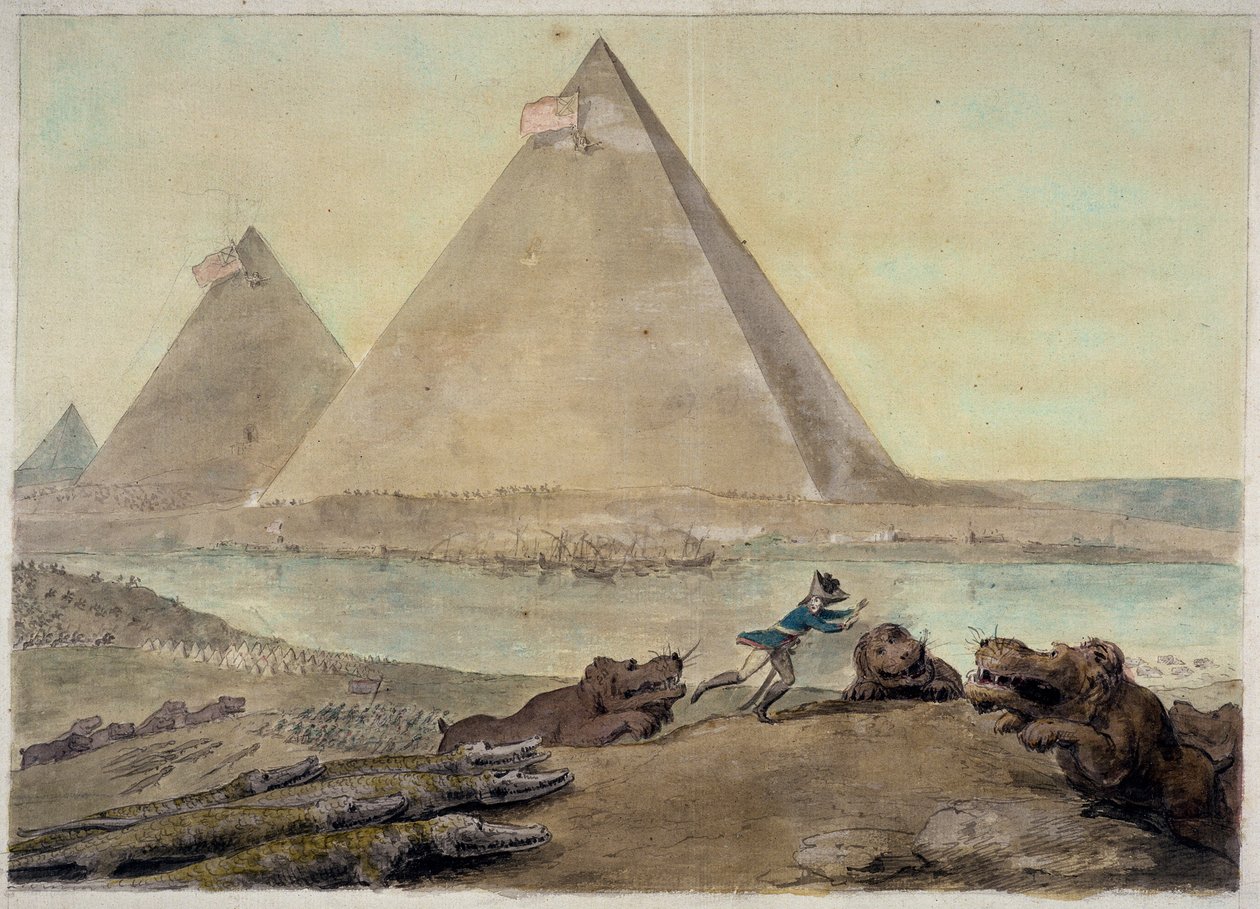 Napoleon etter slaget ved Nilen, ca. 1798-99 (svart blekk og wc over grafitt på papir) av Nathaniel Dance Holland