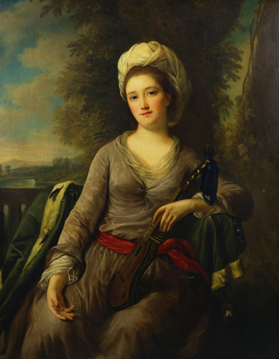 Portrett av en dame, antatt å være fru Wells av Nathaniel Dance Holland