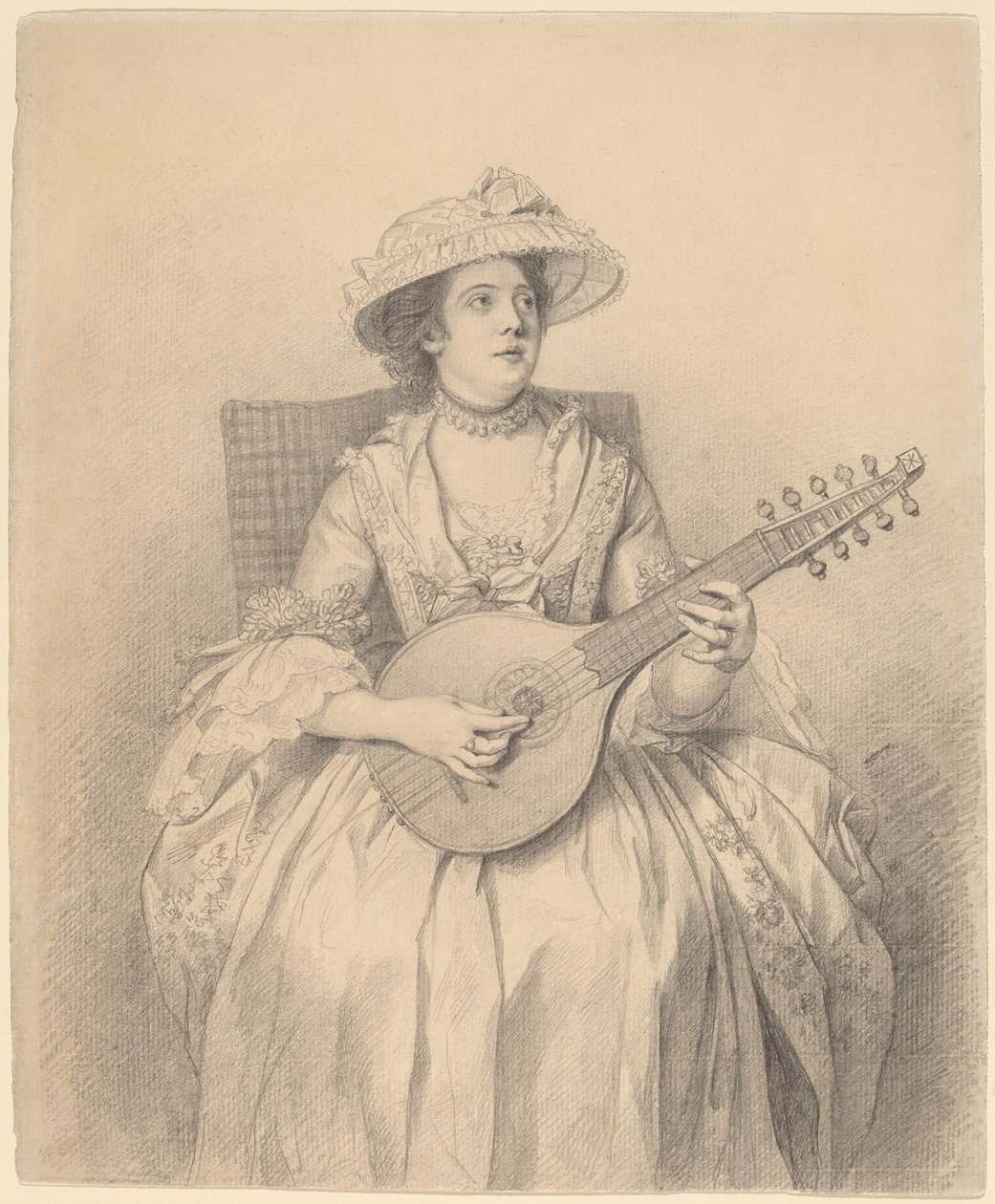 Kvinne som spiller en cittern av Nathaniel Dance Holland