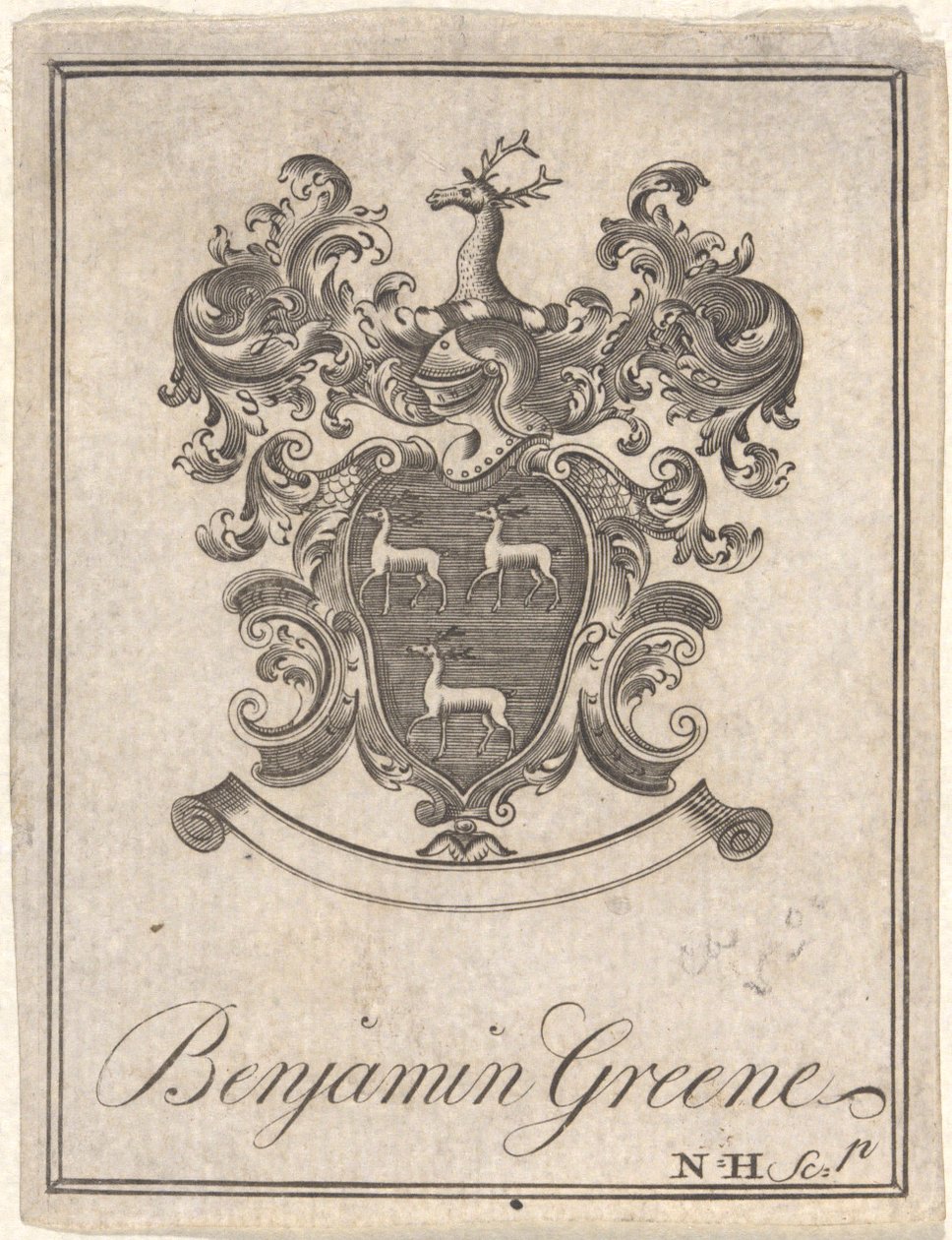Benjamin Greene - Bokplate av Nathaniel Hurd