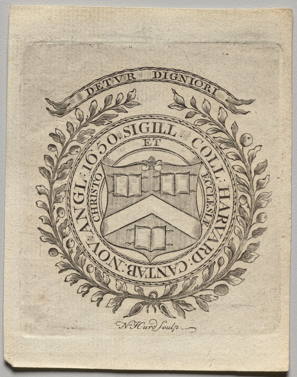 Bokskilt: Seal of Harvard College av Nathaniel Hurd
