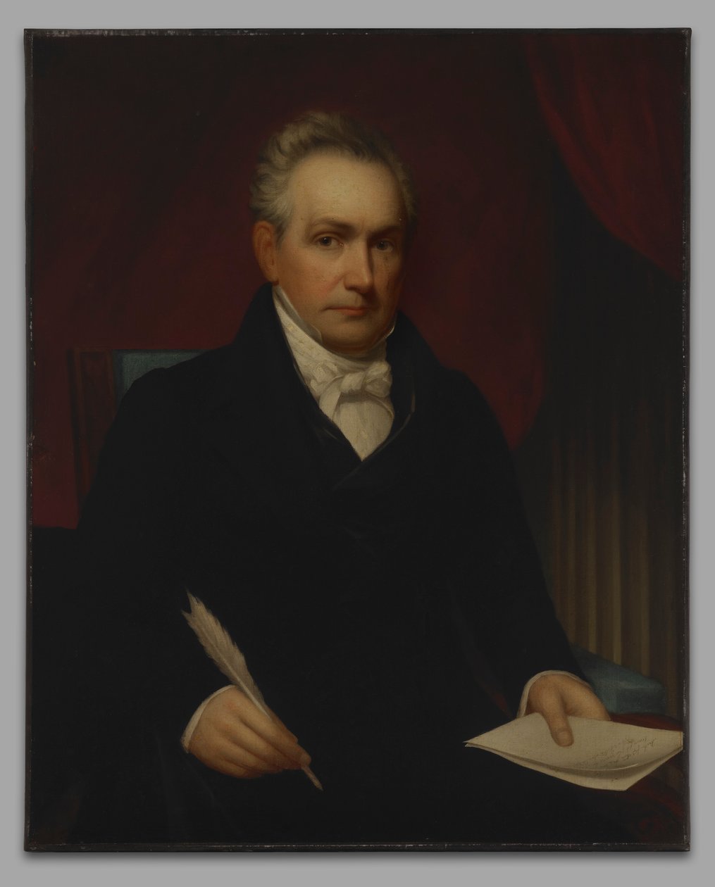 Den ærede Roger Minnot Sherman (1773-1844), B. A. 1792, M. A. 1795, LL.D. 1829, (kopi etter hans tidligere portrett av 1840) av Nathaniel Jocelyn