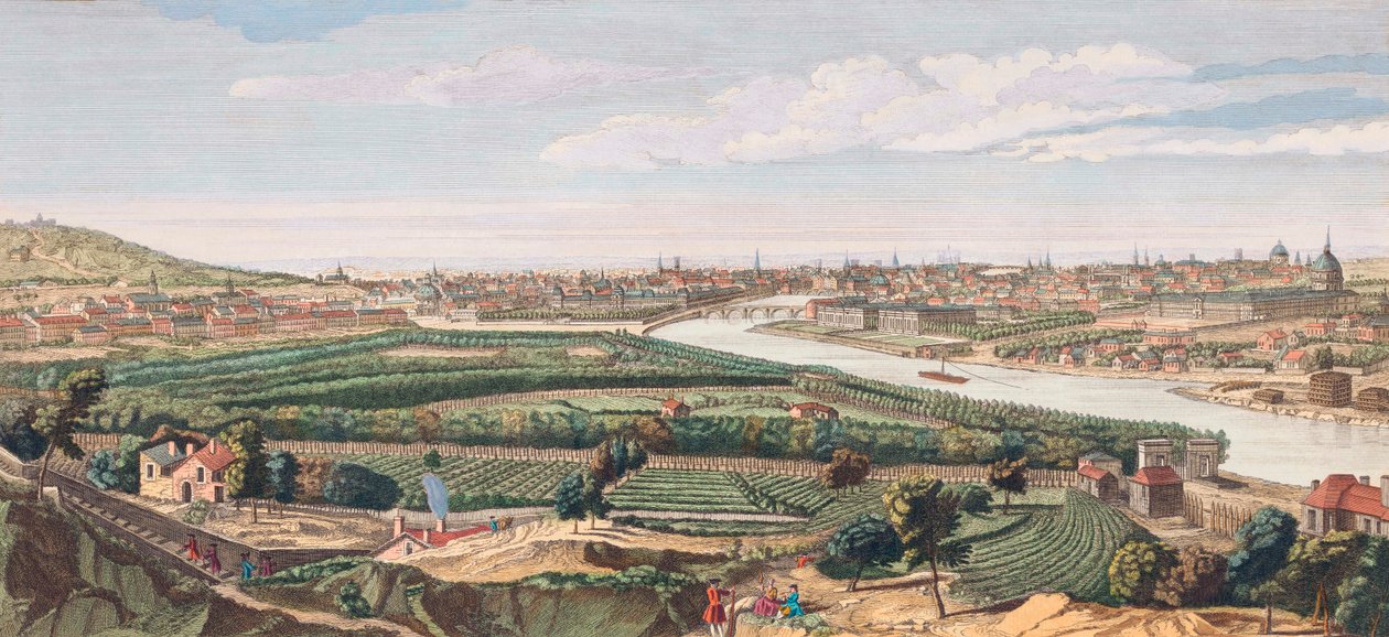 Paris på 1700-tallet (gravering) av Nathaniel Parr