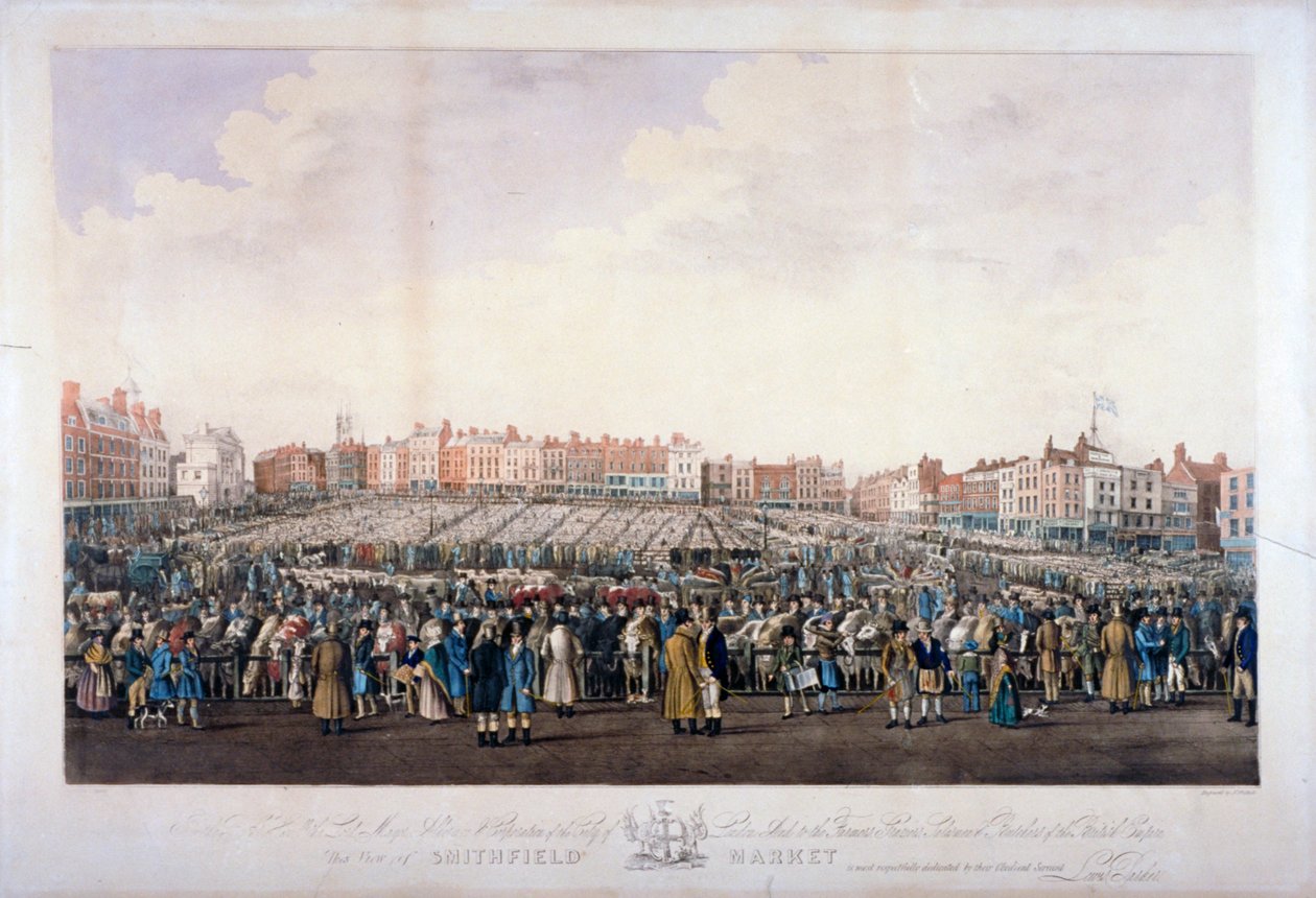 Smithfield Market, West Smithfield, City of London, c1825. av Nathaniel Whittock