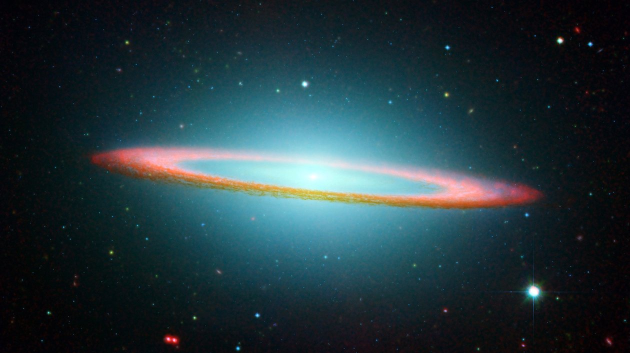 En del av Sombrero Galaxy i infrarød viser flytende ring. Kreditt NASA. Vitenskap astronomi av National Aeronautics and Space Administration National Aeronautics and Space Administration