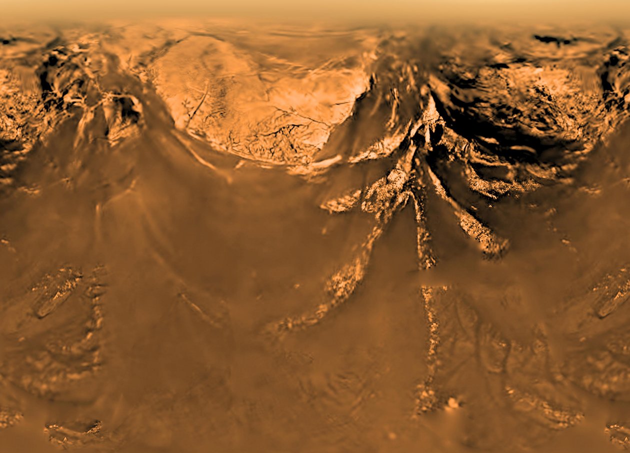 Huygens-sonden ble levert til bildet av overflaten til Saturns måne Titan oppnådd av Huygens-sonden tatt til Titan av romfartøyet Cassini. Kreditt: NASA. Vitenskap Astronomi Romreiser av National Aeronautics and Space Administration National Aeronautics and Space Administration