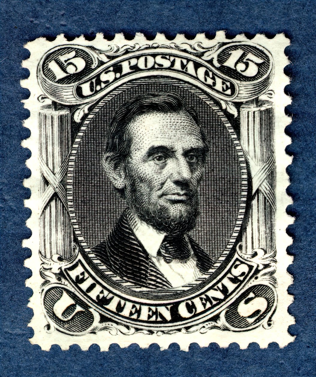 15c Abraham Lincoln gjenutgi singel, 1875. av National Bank Note Company