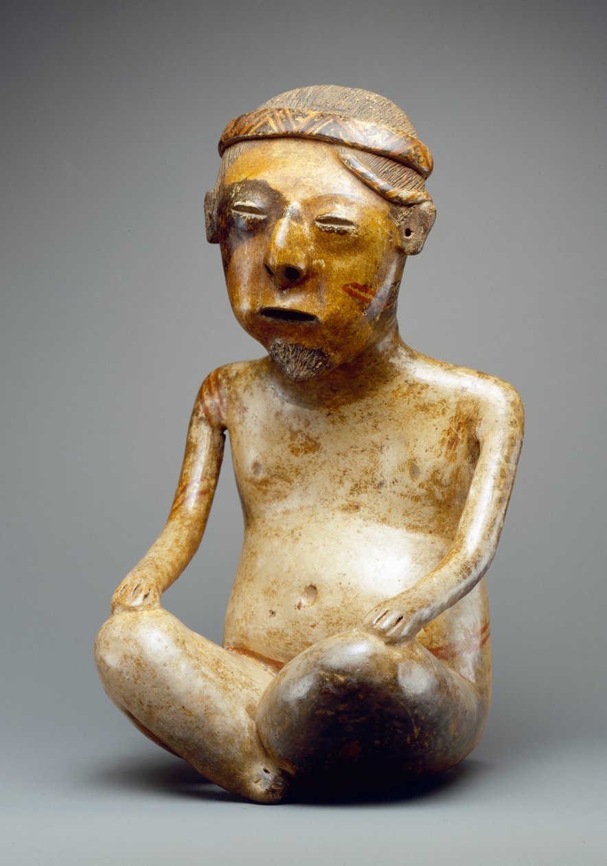 Sittende hann (keramikk) (par til 422933) av Nayarit